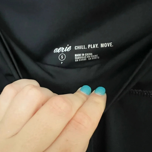 Aerie Black Leggings with Mesh S - Picture 5 of 5